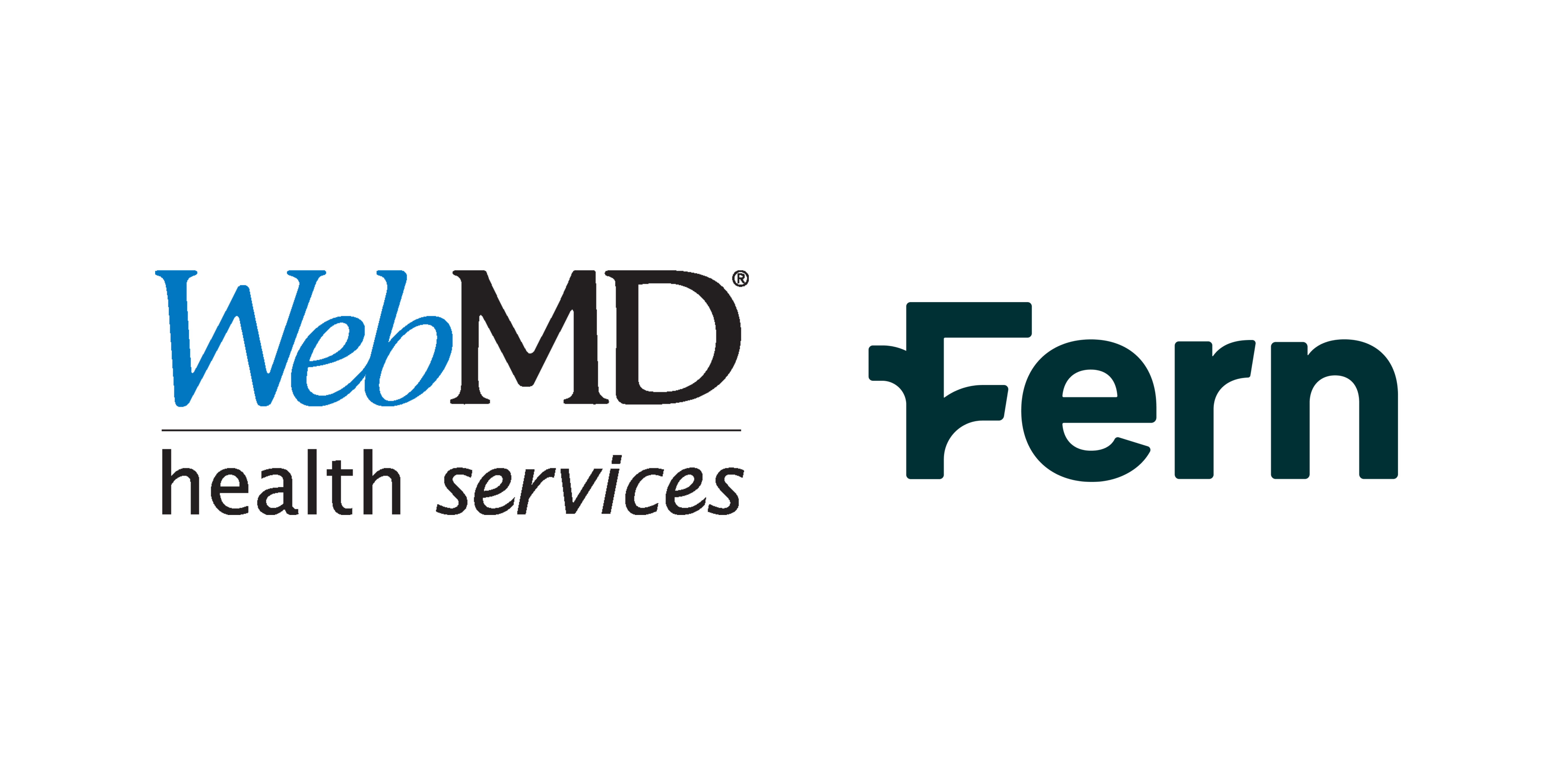 WebMD Health Services logo and Fern Health logo side by side